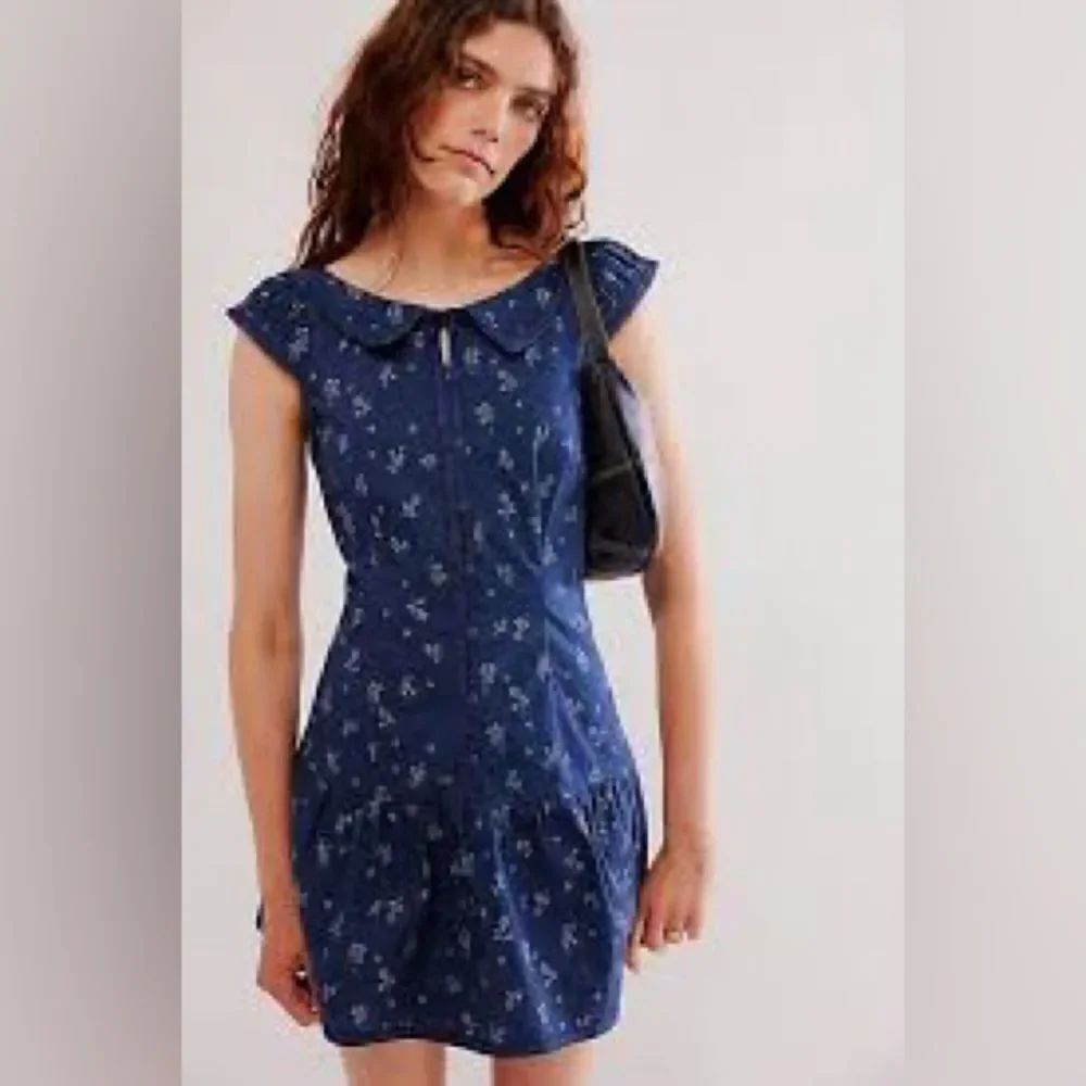 Free People Blue Beasley Mini Dress